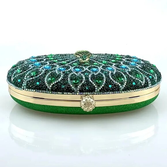 Elegant Peacock Embellished Evening Bags For Women, Vintage Style Party Handbag - Picture 4 of 7